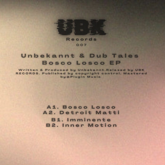 Pochette de Unbekannt & Dub Tales - Bosco Losco EP par Unbekannt & Dub Tales
