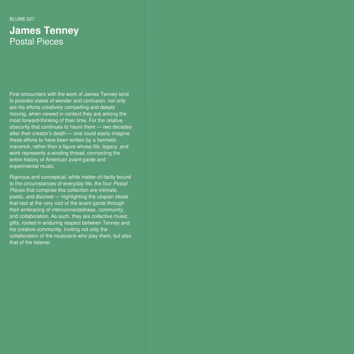 Postal Pieces 2 by James Tenney