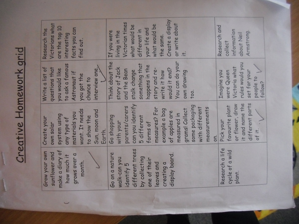 Homework Matrix Activities | Oshanairle | cicewhepar
