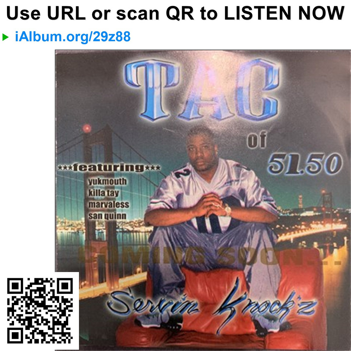 G-RAP / TAC ‎– Servin Knock'z Tac of 51.50 - Servin Knock'z: CD | Rap Music Guide