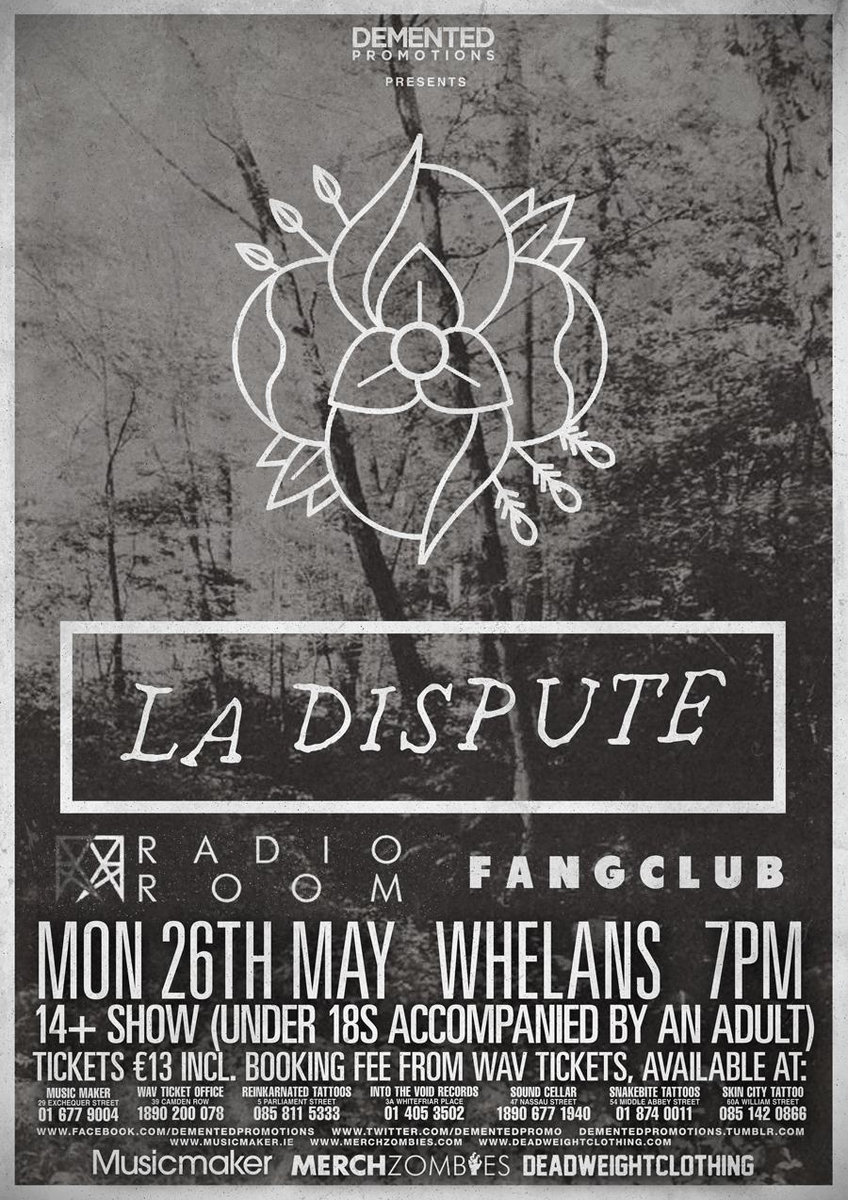La Dispute - Whelans, Dublin May 2014 cover