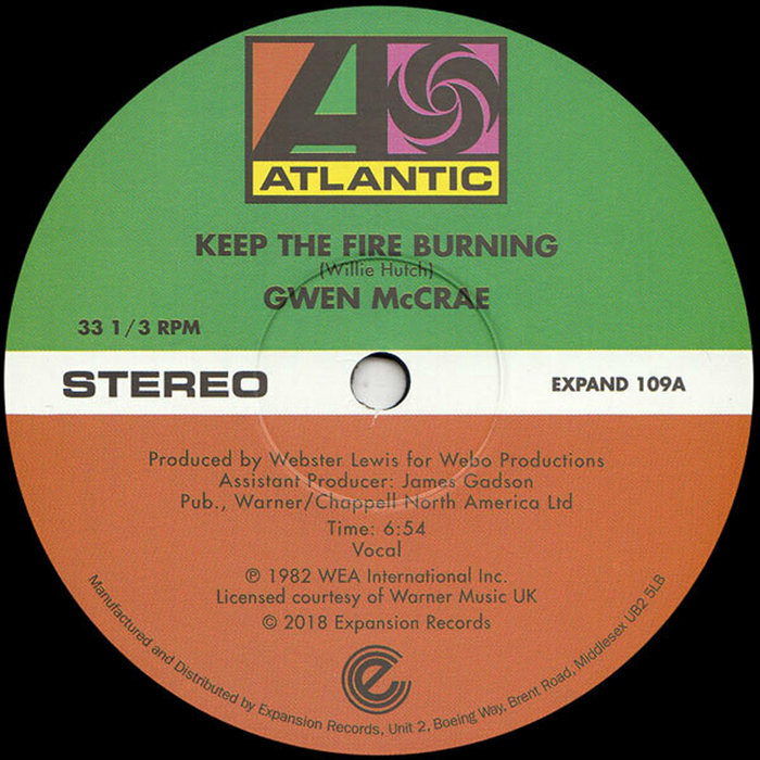 Gwen McCrae "Keep The Fire Burning" Expansion 12" Singles