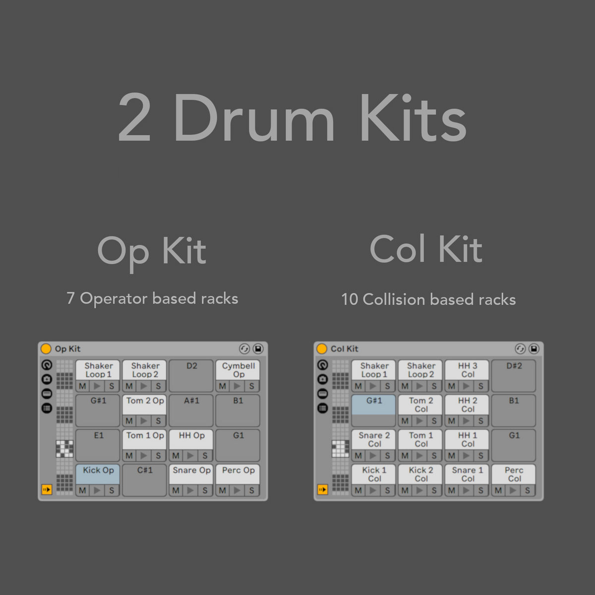2 Drum Kits (Instrument Racks for Ableton Live Suite) Peaks of Valleys