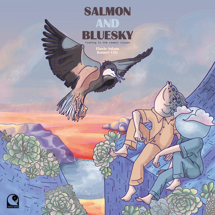 Pochette de SALMON AND BLUESKY, fishing in the cosmic clouds par Flavie Ndam and Komet city