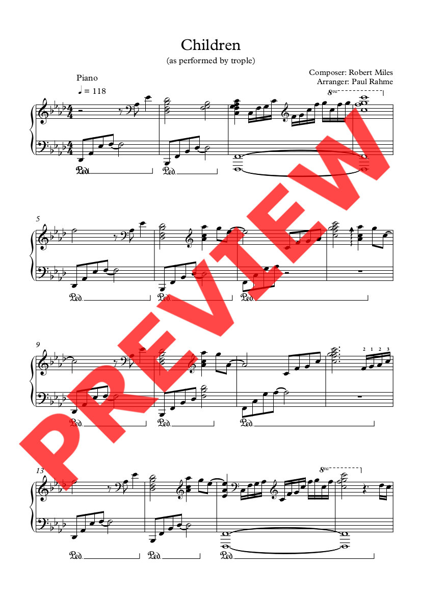 Children Single Bonus Sheet Music Midi Paul Rahme