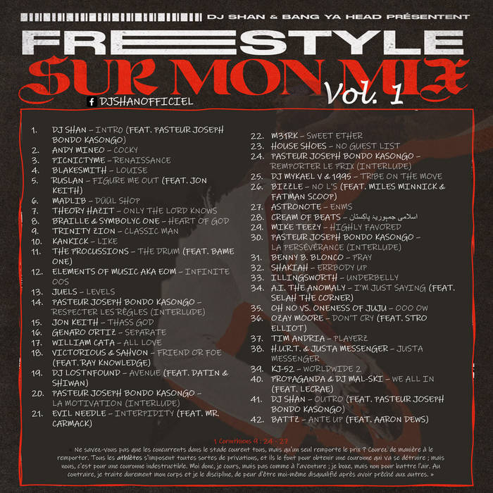 Pochette verso : Freestyle sur mon Mix Vol. 1