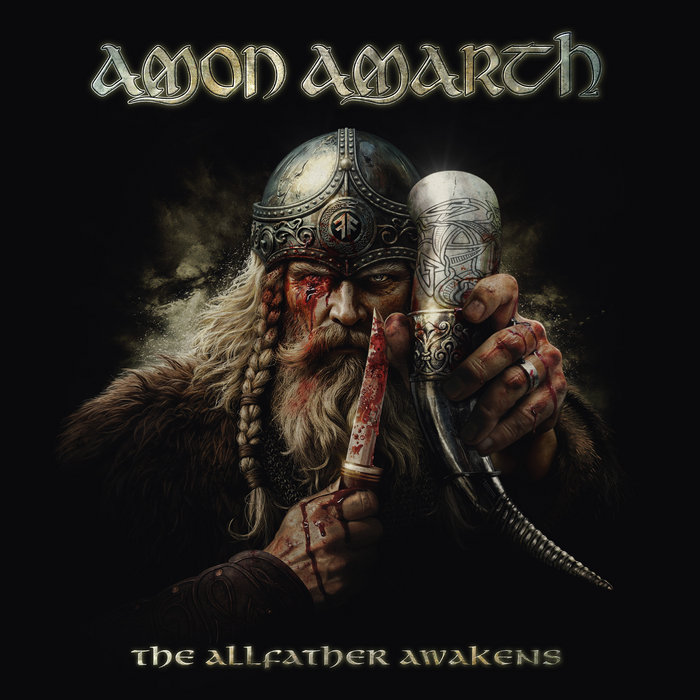 Portada de Amon Amarth: figura de Odín sobre fondo negro.