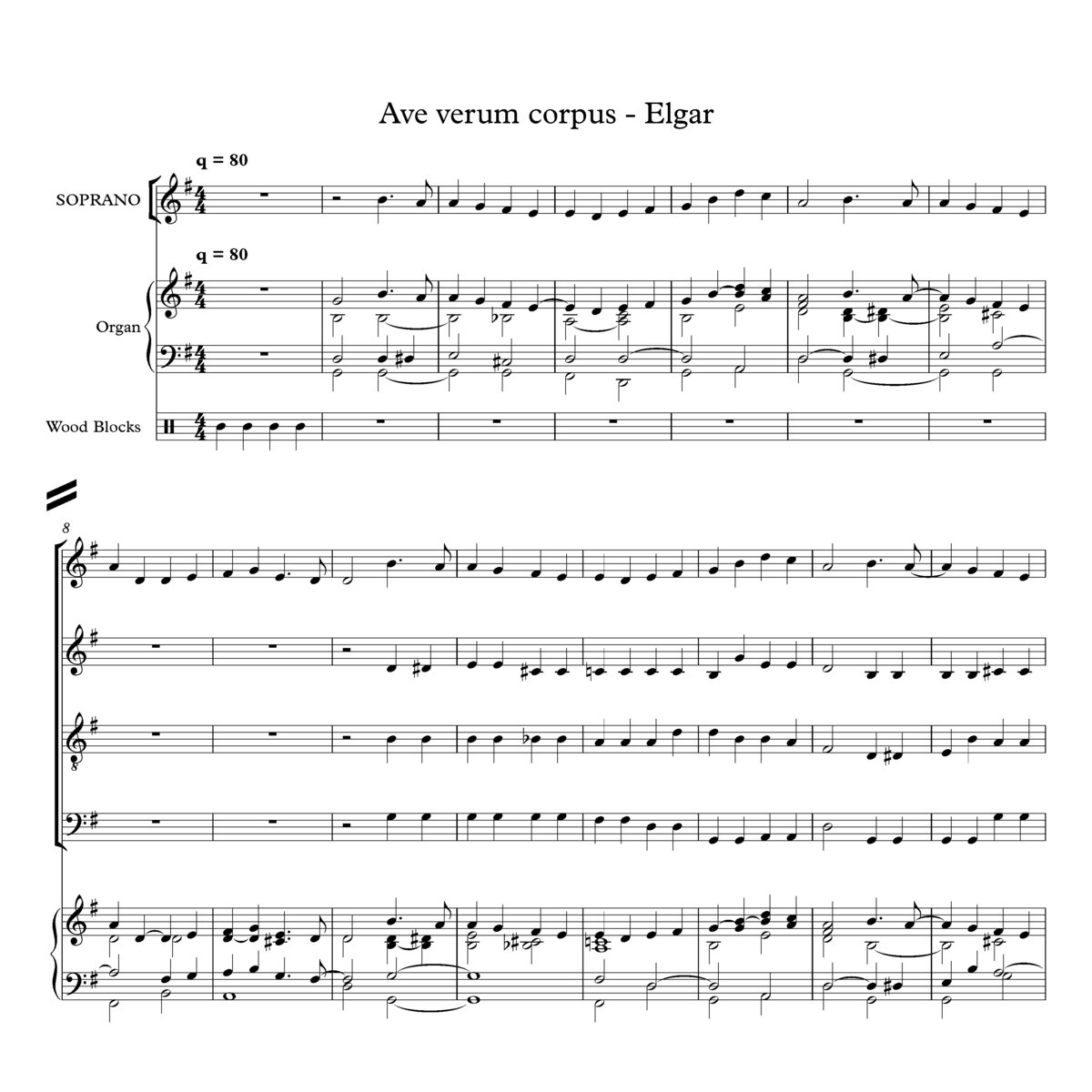 Ave Verum Corpus Elgar Choral Music Practice Files