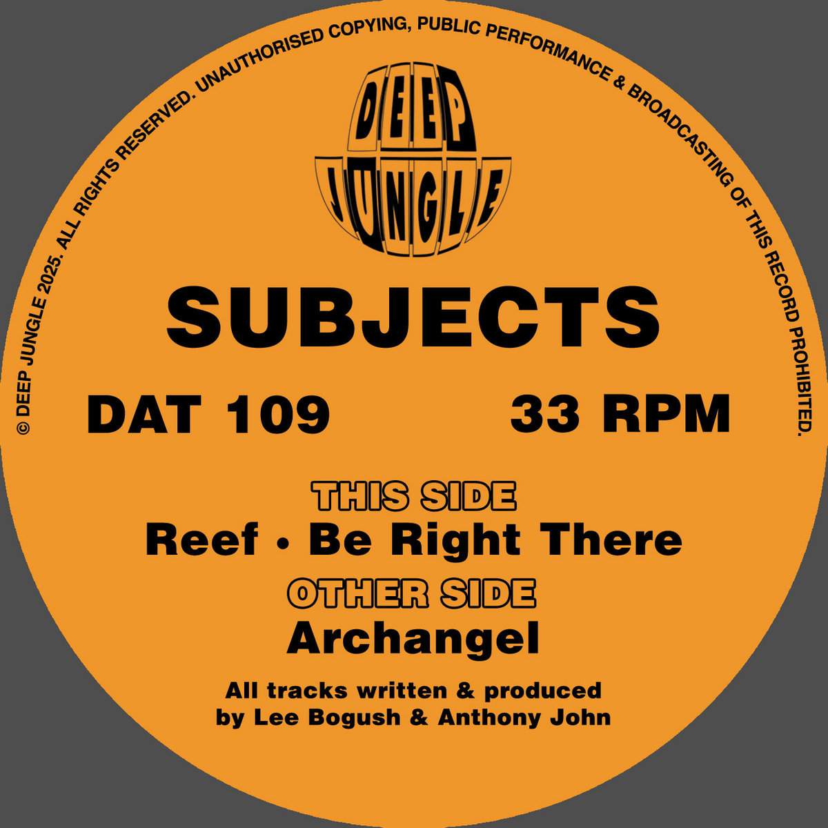 DAT109 - Subjects EP | Subjects | Deep Jungle Records