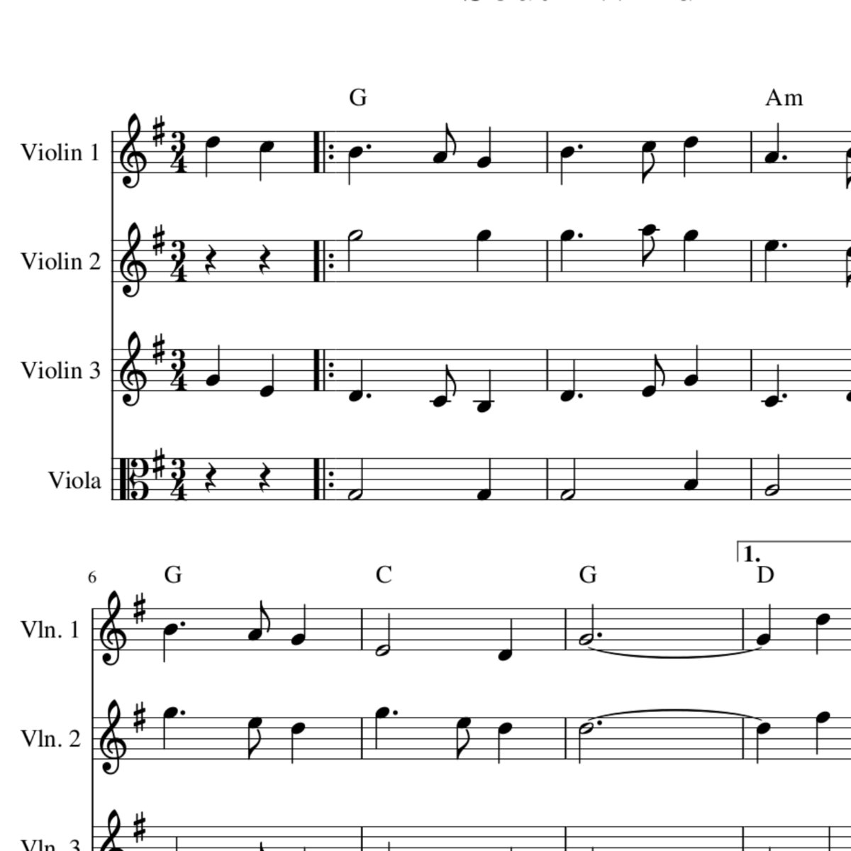 south wind harmony sheet music for irish waltz tune string trio sheet music
