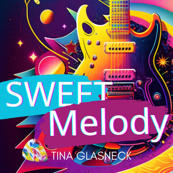 Sweet Melody colorful background illustration  with guitar