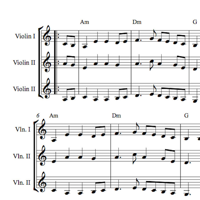 Orinoco - Sheet Music for Violin Trio or Duet | Celtic Fiddle
