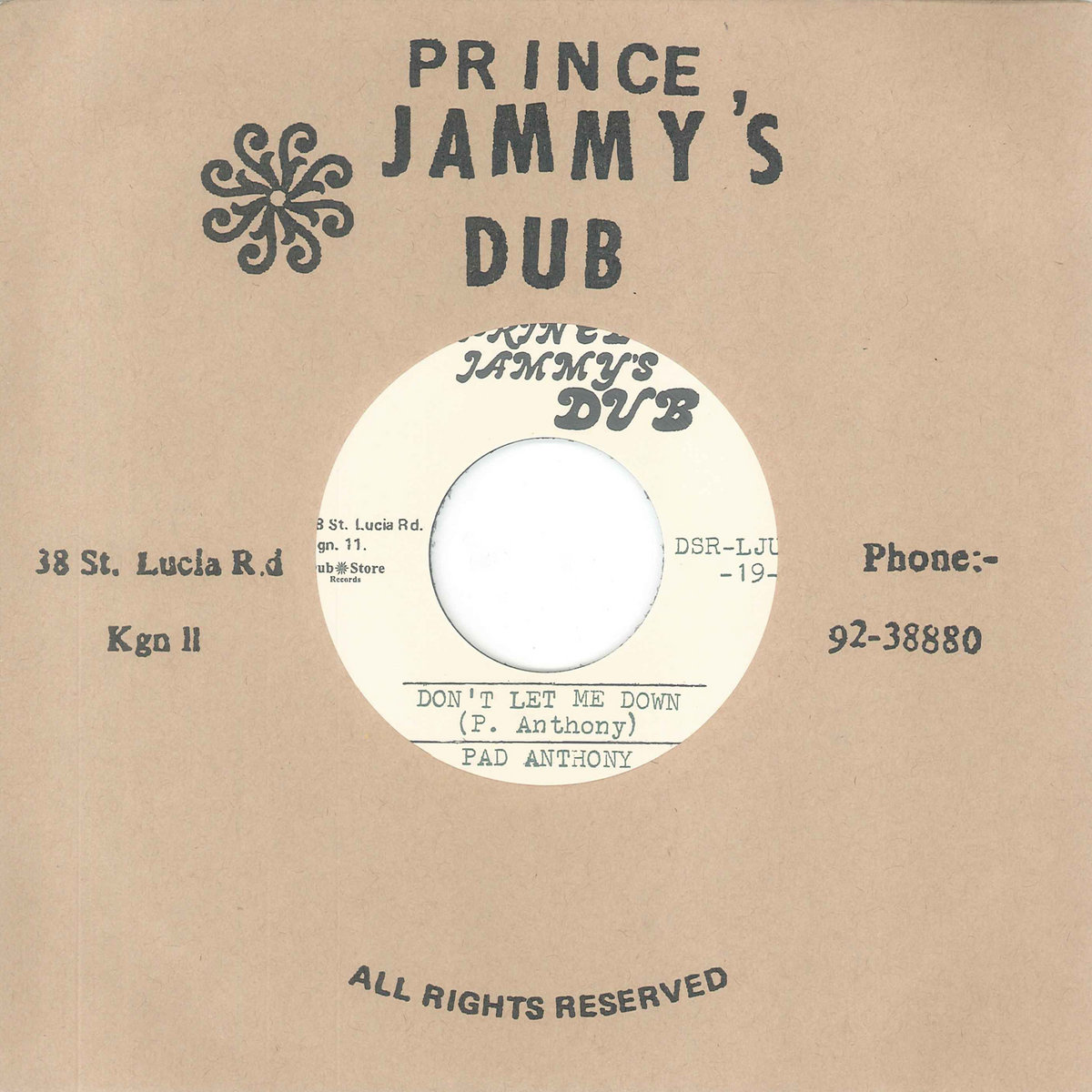 Pad Anthony - Don't Let Me Down / Don't Let Me Down Version | Dub Store  Records