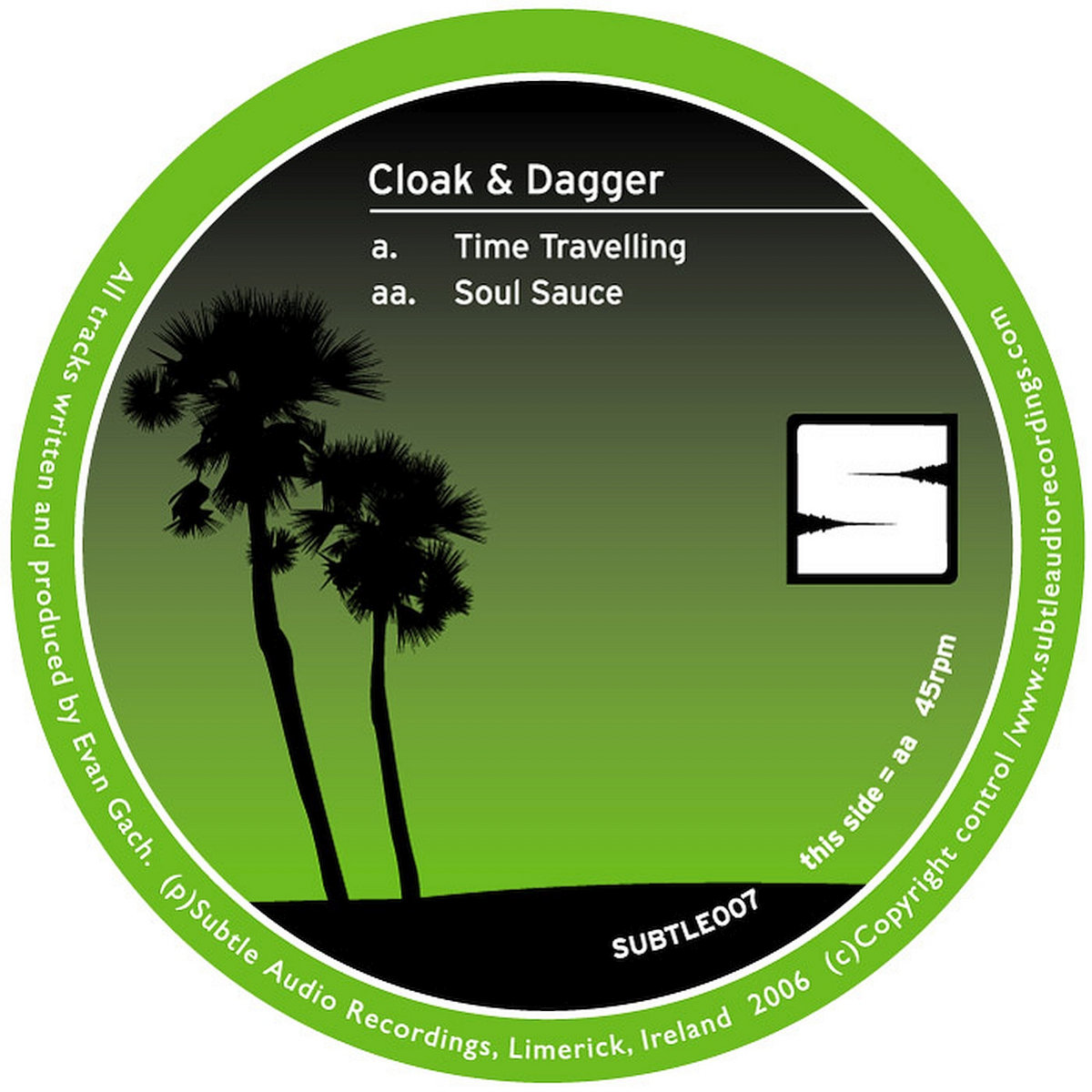 SUBTLE007 :: Cloak & Dagger - Time Travelling / Soul Sauce cover