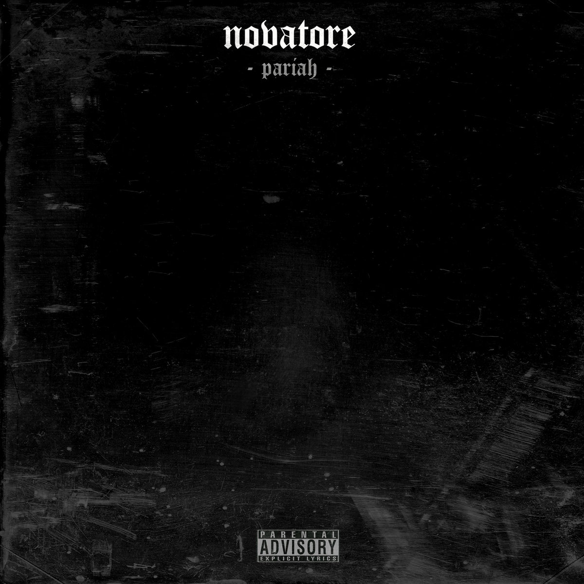 pariah lp novatore blood stain letters album cover