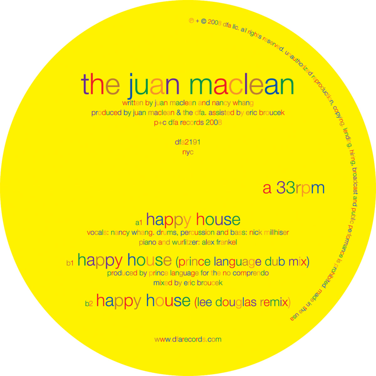 juan maclean happy house 3枚セット Happy House | The Juan Maclean