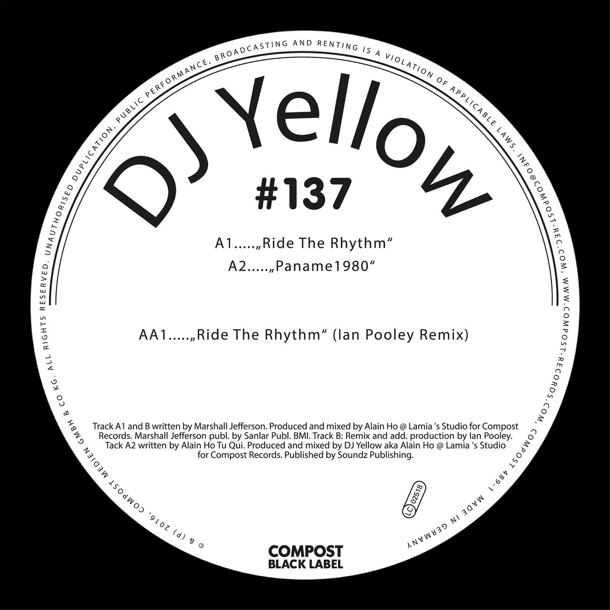 Compost Black Label #137 - Ride The Rhythm EP | DJ Yellow