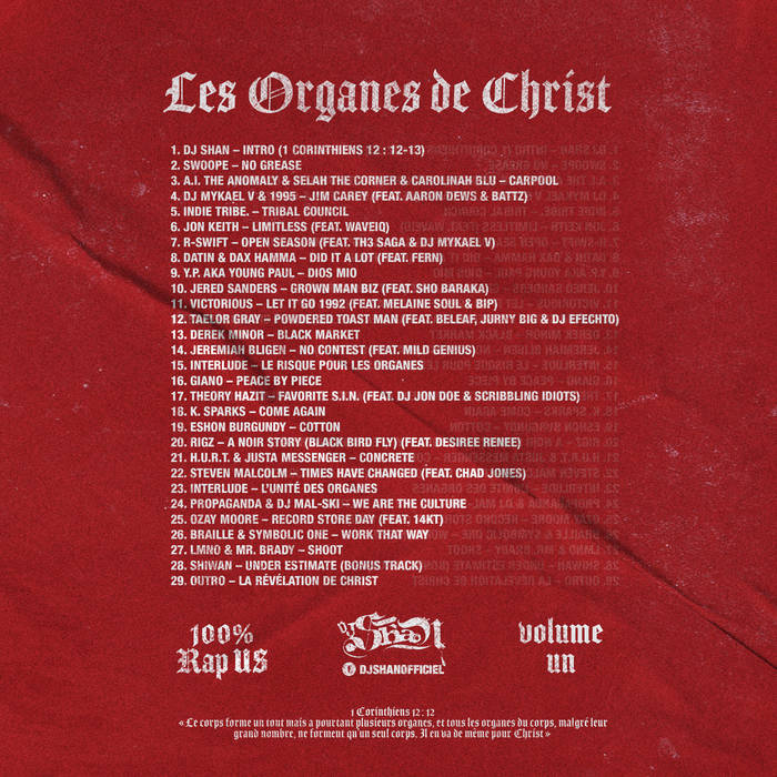 Pochette verso : Les Organes de Christ Vol. 1