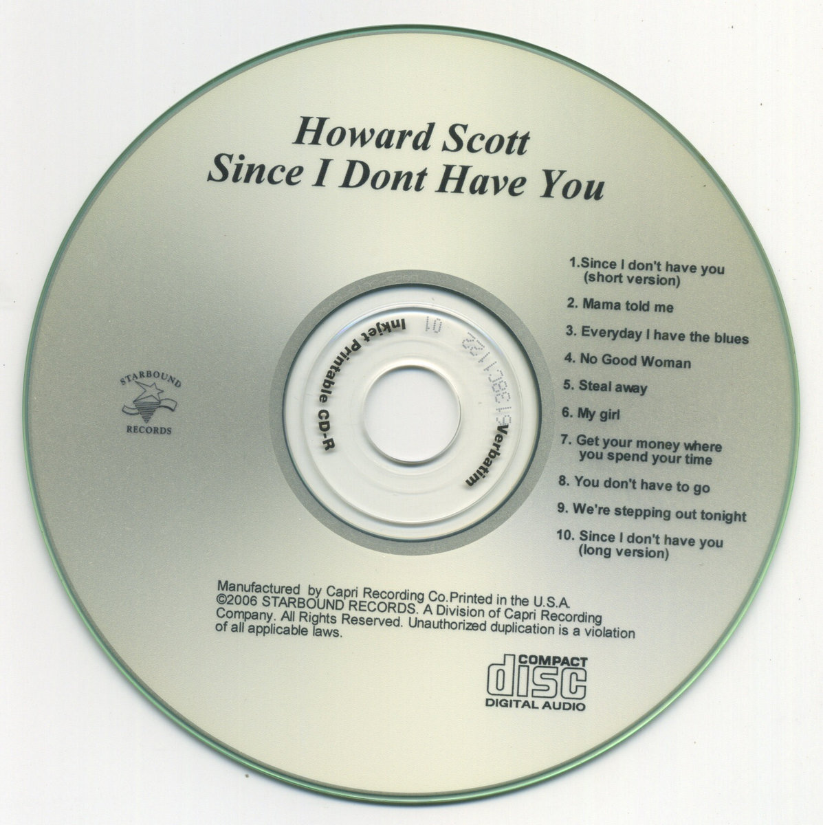 Since I Don't Have You | Howard Scott | Capri Records