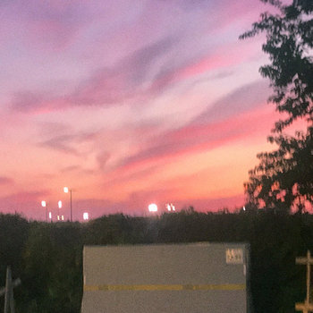 sunset on the parking lot