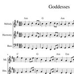 Goddesses - Playford Harmony Arrangement Sheet Music for Violins and Cello