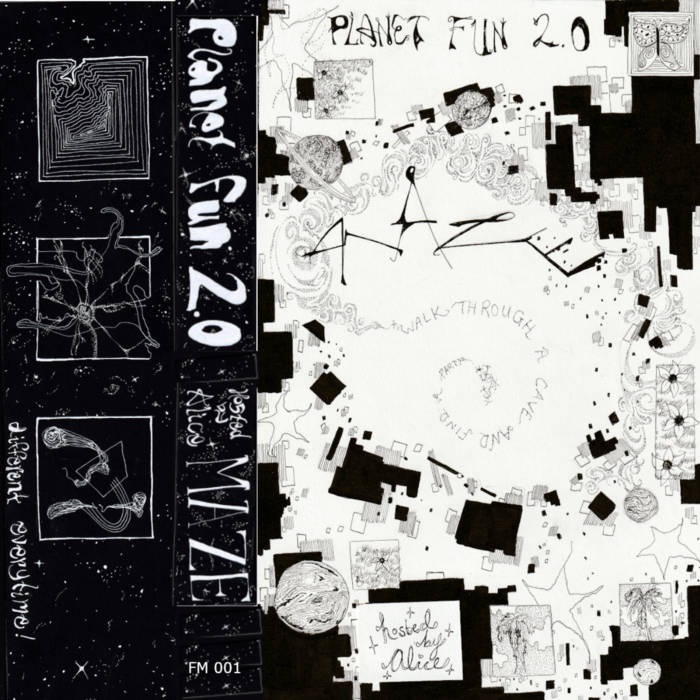 cassette album art space stars flowers 
