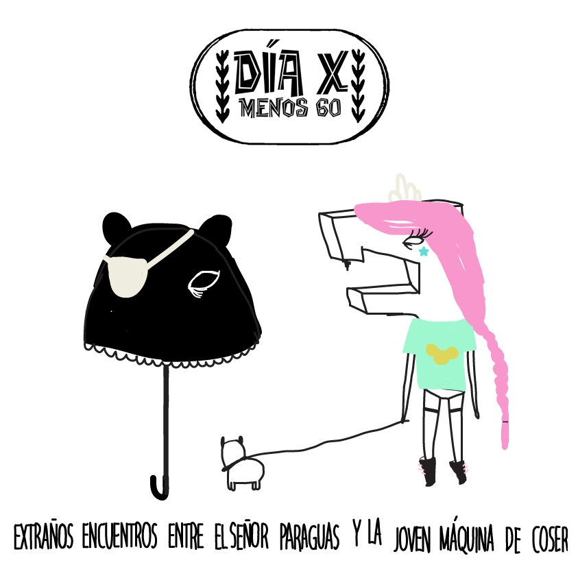 Extraños encuentros el señor Paraguas y la joven Máquina Coser | Día X 60