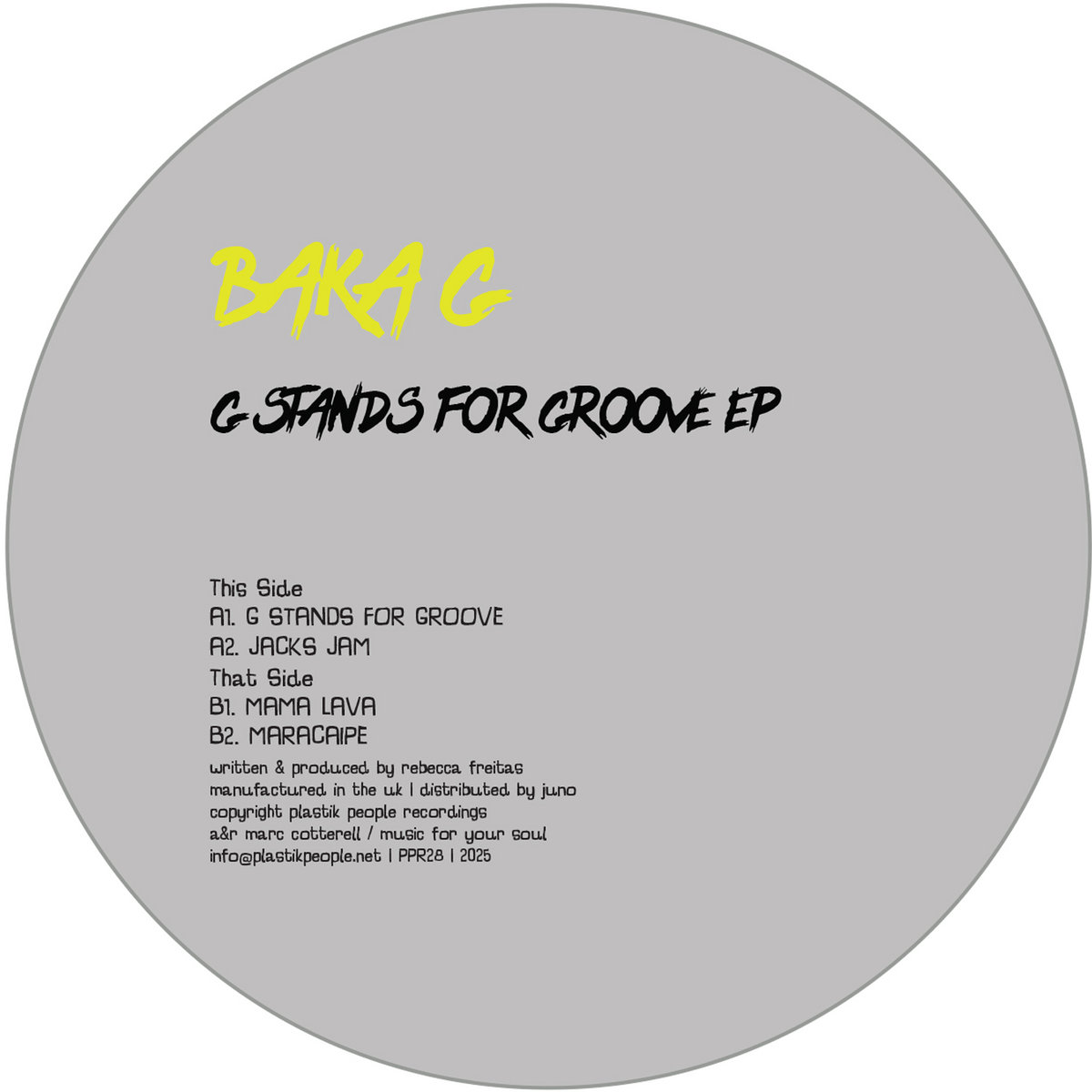 Baka G - G Stands for groove - PPR28 | Plastik People Recordings