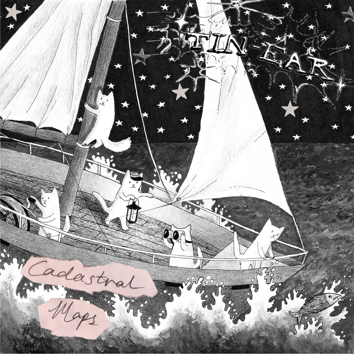 Tin-Ear Cadastral Maps album cover cats sailing a ship