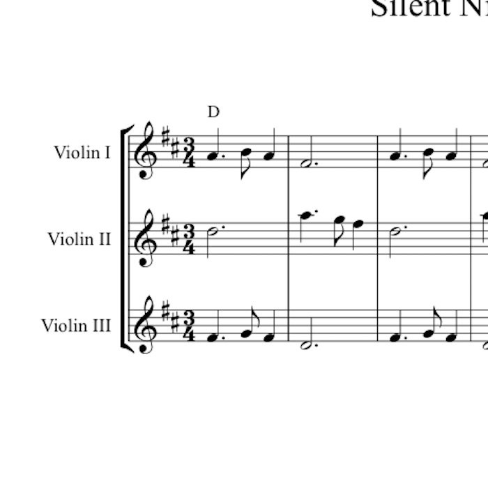 Silent Night Harmony Sheet Music for Violins Celtic Fiddle Music