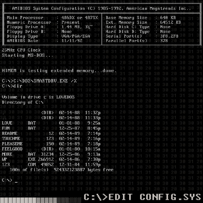 C\>EDIT CONFIG.SYS MASTER BOOT RECORD