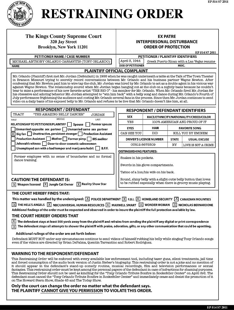 restraining order