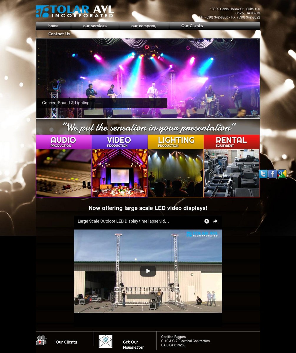 tolar avl audio video lighting production company chico video production