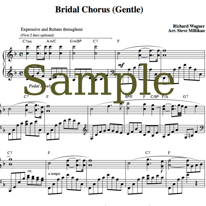 Bridal Chorus Sheet Music Here Comes The Bride Wedding March