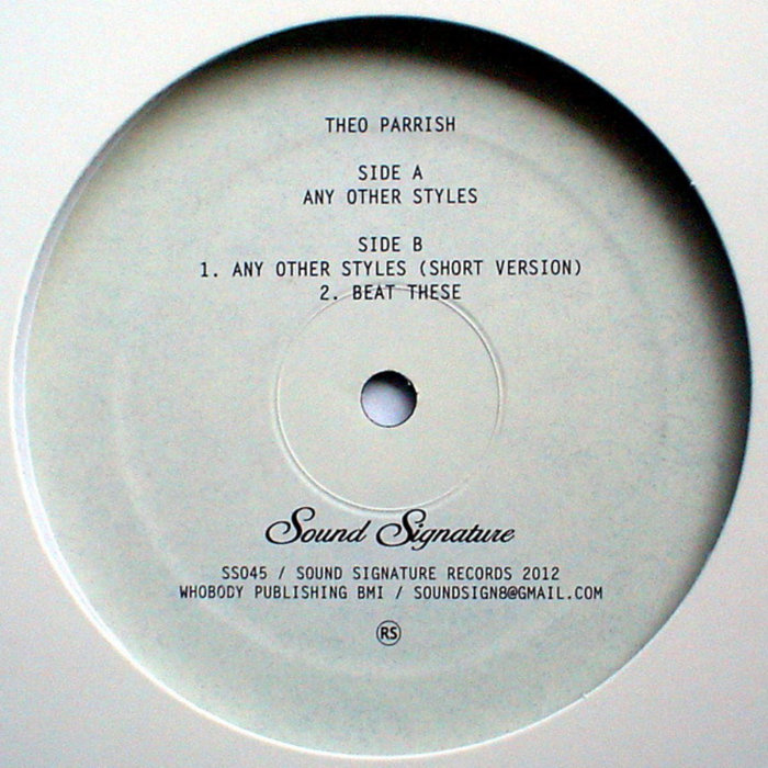 Theo Parrish / Any Other Styles 12″ | Theo Parrish | Sound Signature
