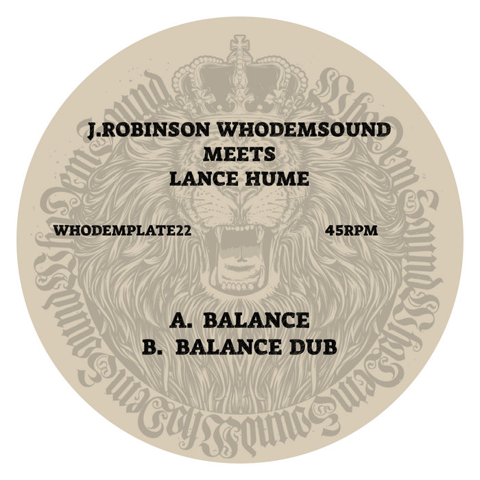 Pochette de WHODEMPLATE022 J.Robinson WhoDemSound Meets Lane Hume - Balance (Hand Cut 7'') *PRE ORDER ITEM* par Meditator Music