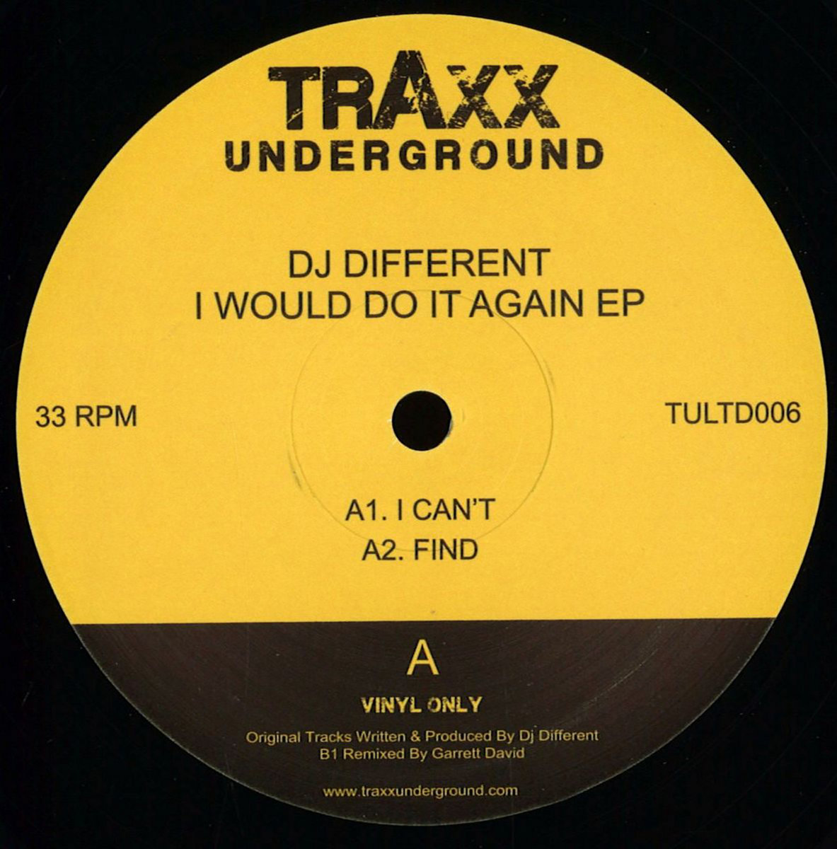 TULTD006 / Dj Different - I Would Do It Again EP | Dj