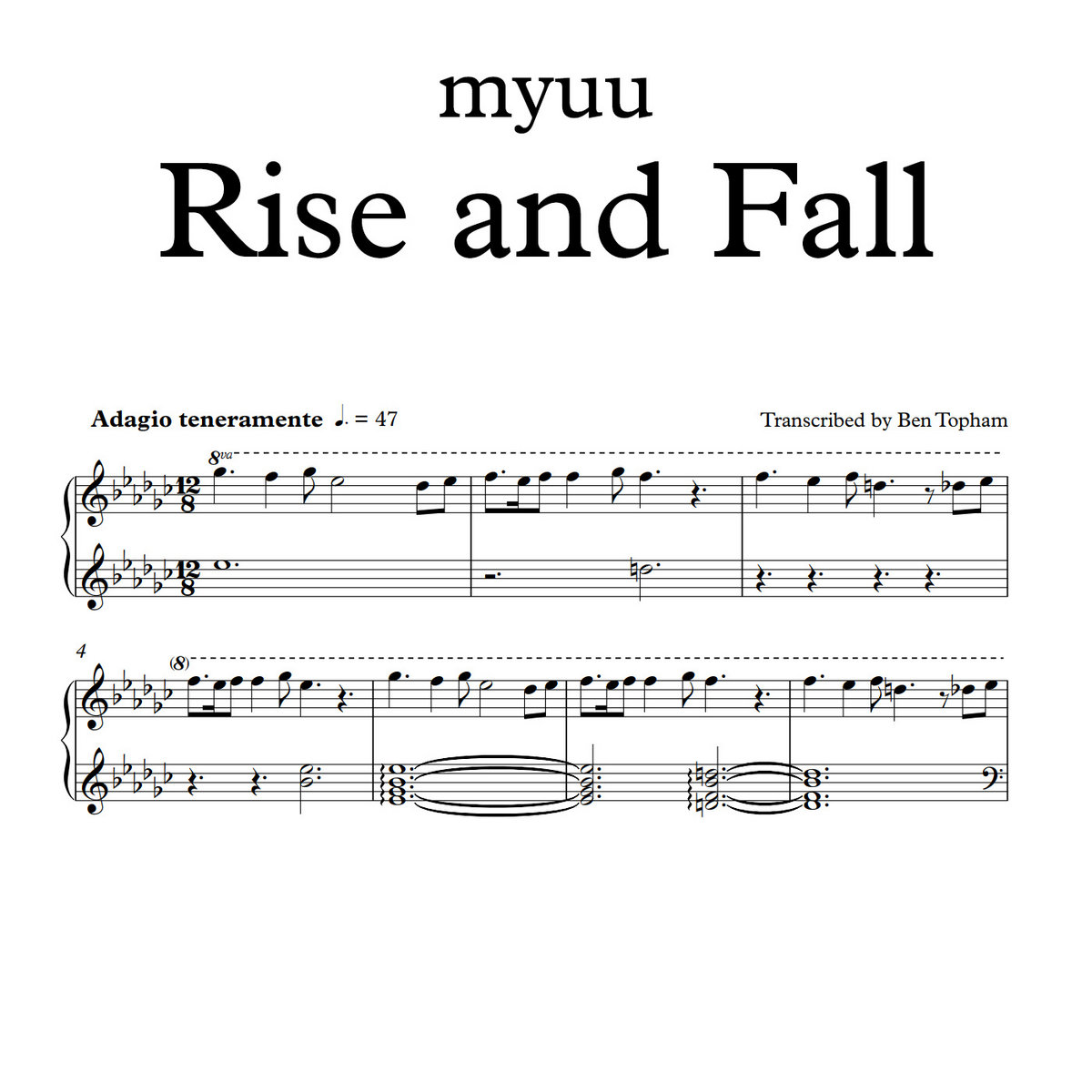 rise and fall sheet music myuuji piano sheet music rise sheet music