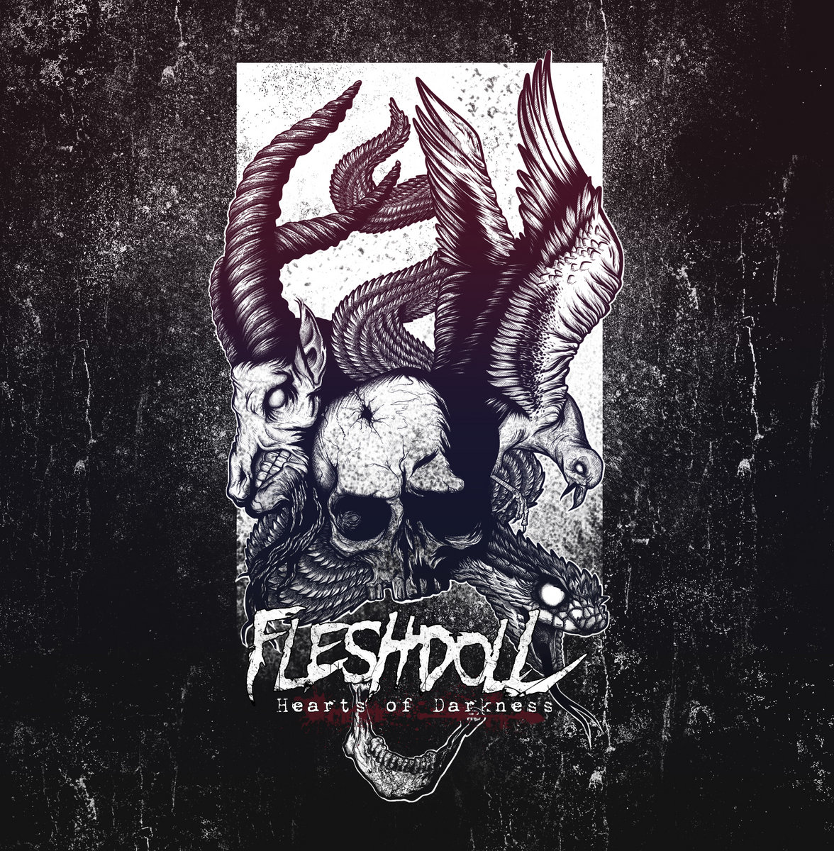 hearts of darkness fleshdoll blood stain letters album cover