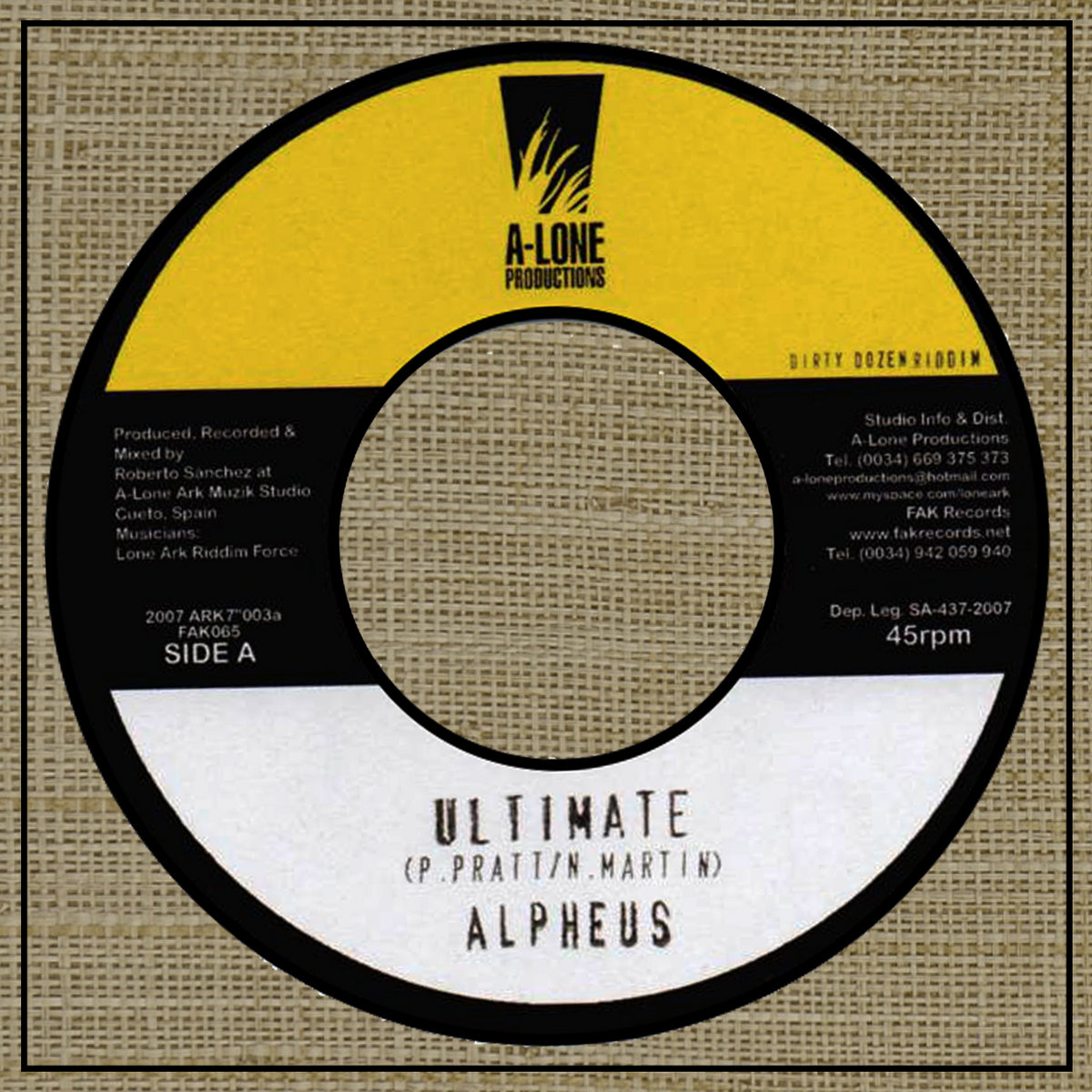 7'' Alpheus - Ultimate | A-LONE REGGAE SHOP