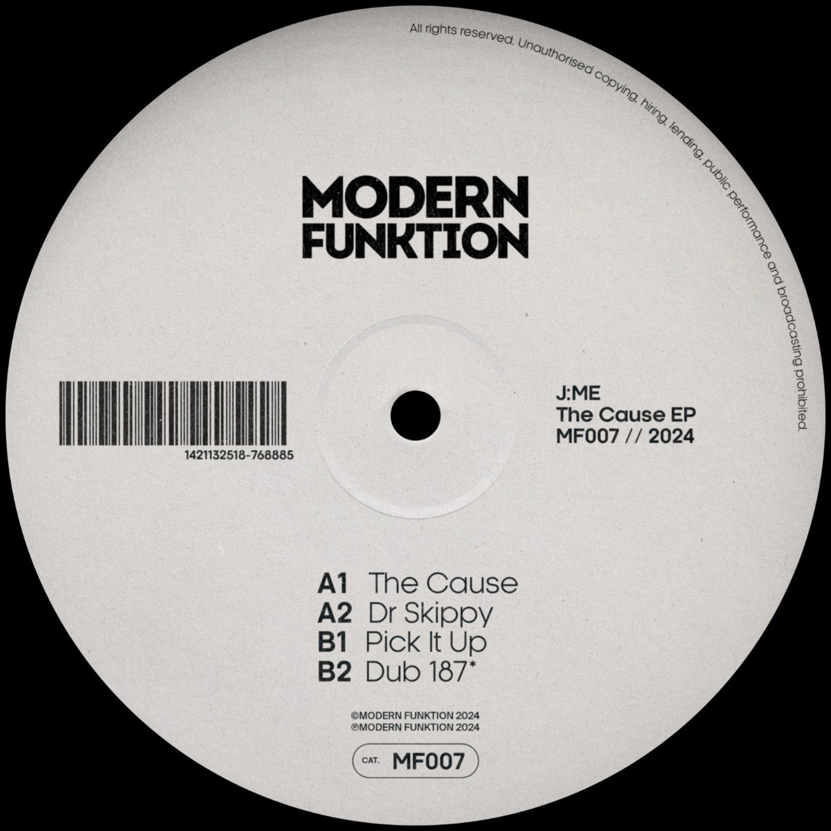 MF007 - j:me - The Cause EP | j:me | Modern Funktion
