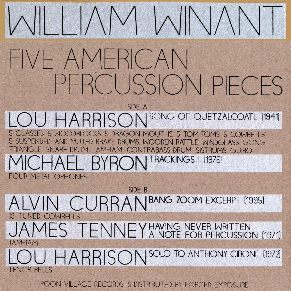 Five American Percussion Pieces | William Winant | Poon Village