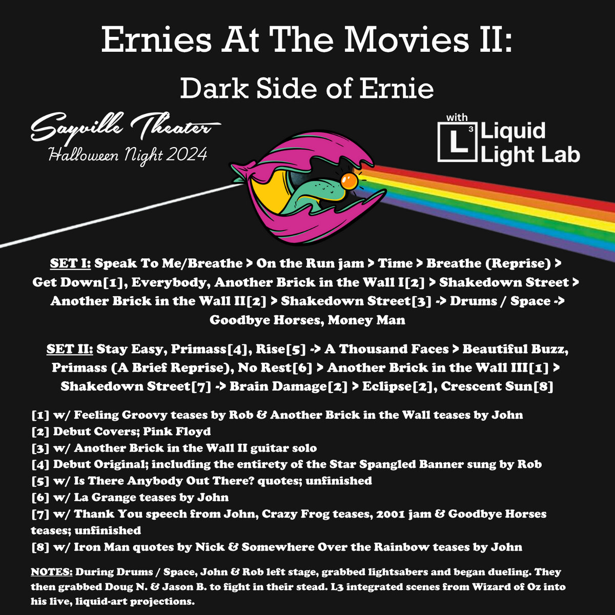 Ernies at the Movies II: Dark Side of Ernie - 10.31.24 | Ernie \u0026 The Band, image size:1200x1200