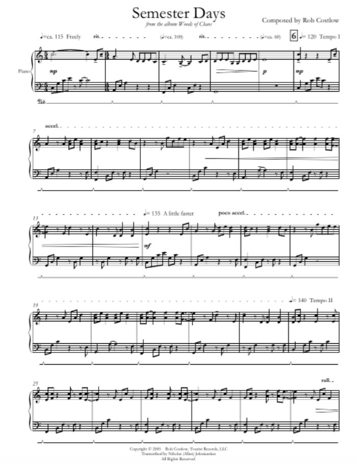 Composed by Rob Costlow