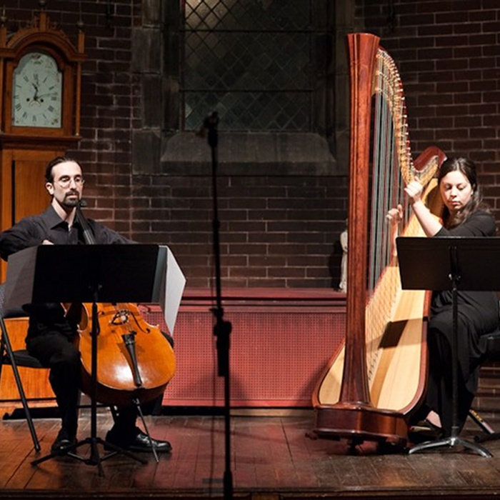 Lou Harrison Suite for Cello and Harp Lily Press, harp & Simon LinnGerstein, cello Lily