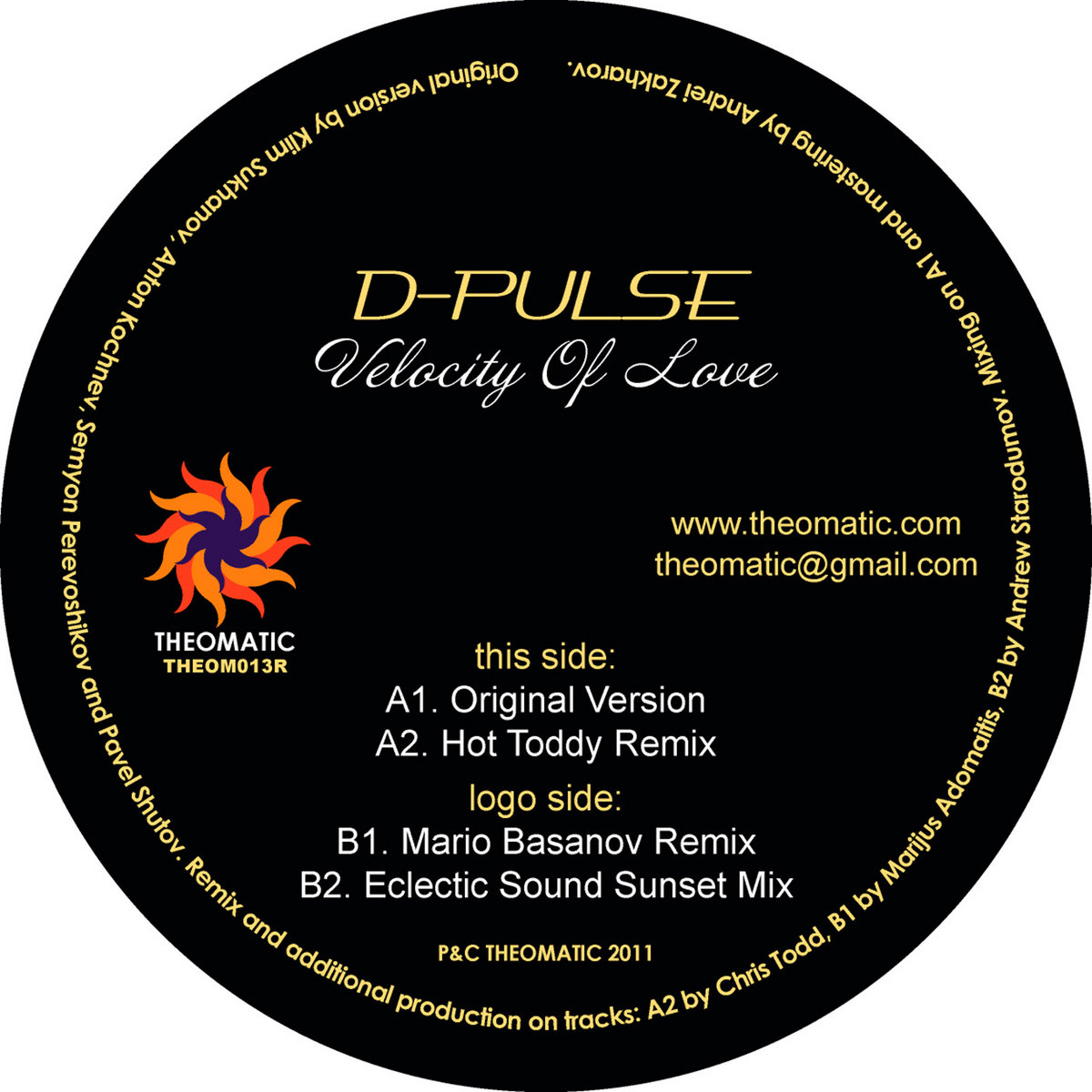 D-Pulse/Velocity Of Love,THEOM013R レコード Velocity Of Love | D-Pulse | Theomatic Recs.
