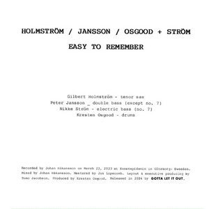 Easy to RememberHolmström / Jansson / Osgood + Ström cover
