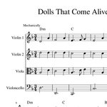 Dolls That Come Alive in the Night - spooky halloween easy string quartet sheet music