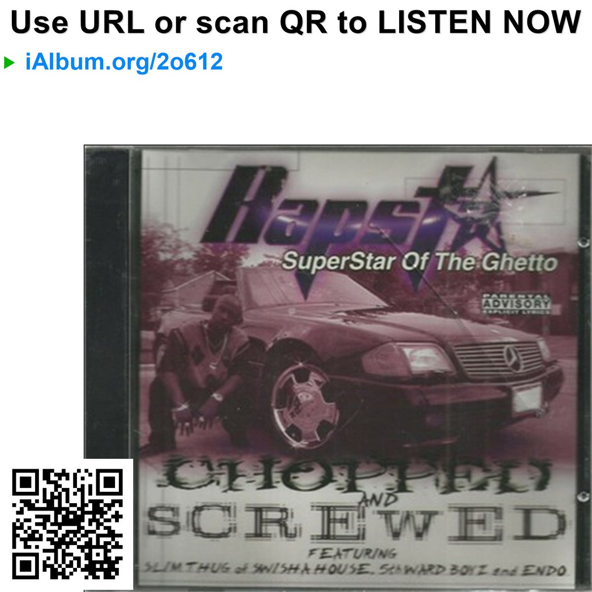 【CD】Rapsta – SuperStar Of The Ghetto SuperStar Of The Ghetto Chopped And Screwed | Rapsta
