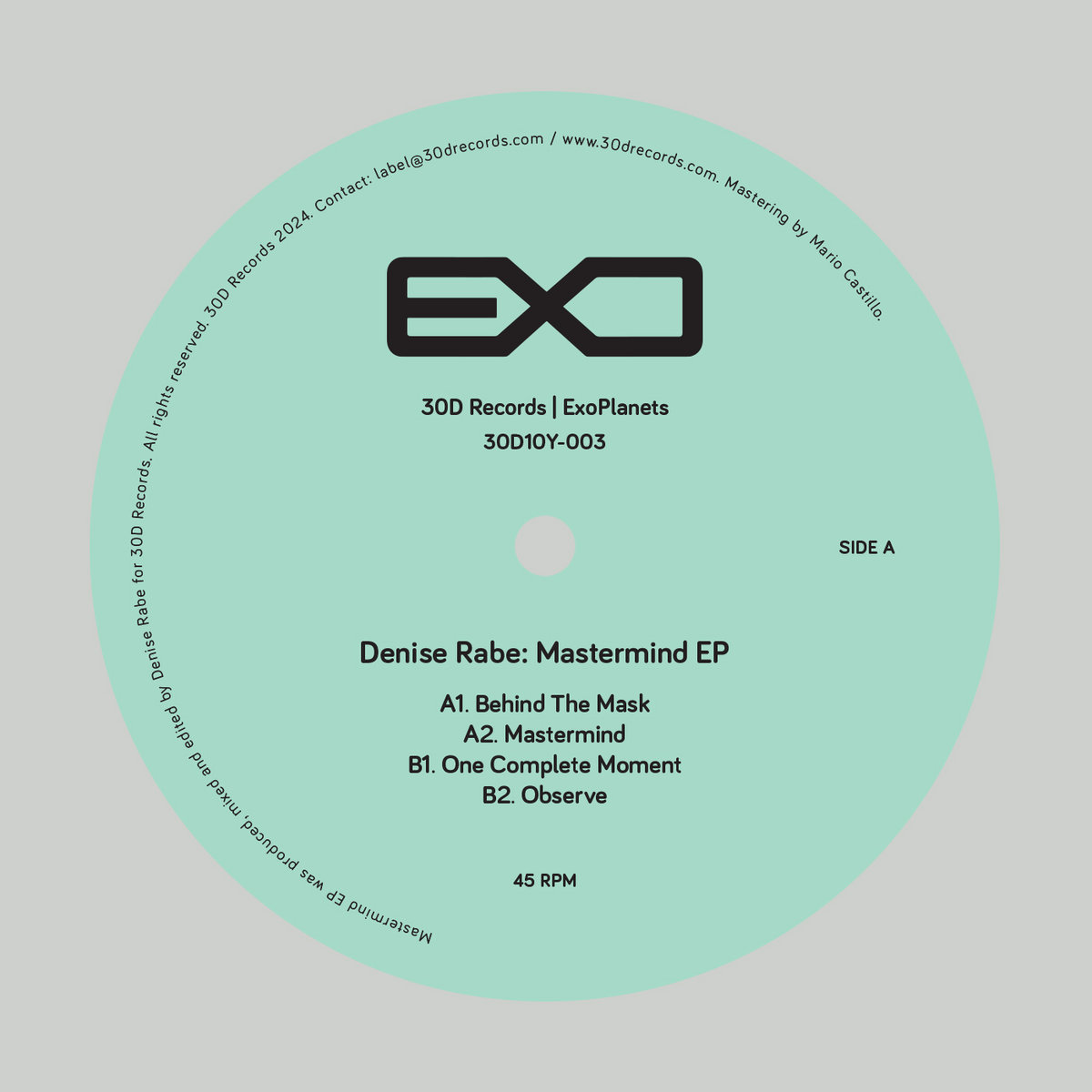 Mastermind EP [30D10Y-003] | Denise Rabe | 30D Records